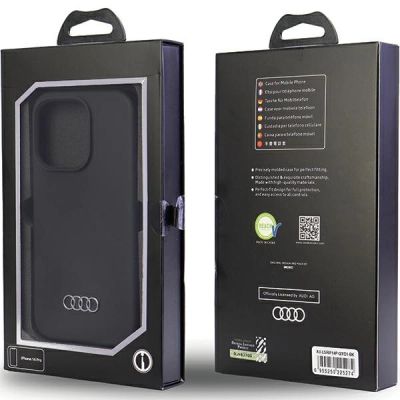 6. Audi Silikonhülle iPhone 14 Pro 6,1" schwarz/schwarz Hardcase AU-LSRIP14P-Q3/D1-BK