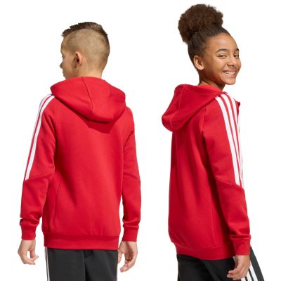 3. adidas Tiro 26 League Sweatshirt-Kapuzenpullover mit durchgehendem Reißverschluss für Kinder, Rot, KF9101