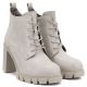 3. Cremefarbene Damen-Ankle-Boots mit Blockabsatz, Modell M.Daszyński SA218-8