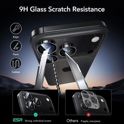 7. ESR Armorite Kameraschutz für iPhone 14 Pro / Pro Max / 15 Pro / Pro Max / 16 Pro / Pro Max / 17 Pro / Pro Max - Schwarz