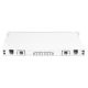 14. FO-Patchpanel mit Geräten, 19 Zoll, 1 HE, 6x LC DX, OM3, Anschlusskabel, Adapter, Einschubfächer, verschiebbar, grau