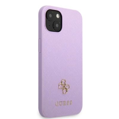 4. Ratet Guess , GUHCP13SPS4MU iPhone 13 mini 5,4" lila/lila Hardcase Saffiano 4G kleines Metalllogo