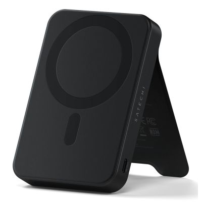 Satechi OntheGo Powerbank 10K - Magnetische Powerbank mit Ständer, 10.000 mAh, kompatibel mit MagSafe und Qi2 (Schwarz)