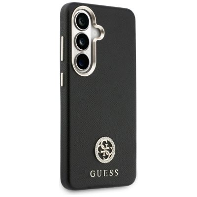 4. Guess Strass-Logo-Hülle mit rundem Design für Samsung Galaxy S26 – Schwarz