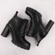 6. Damen-Stiefeletten mit Blockabsatz, schwarz M.Daszyński SA218-8