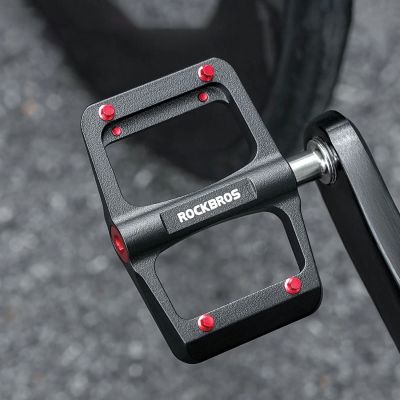7. Rockbros BP2603 Plattform-Fahrradpedale mit Titanachse und Magnesiumlegierungslagern – Schwarz