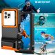 6. Tech-Protect IPX8 Pro wasserdichte Handyhülle – Orange und Schwarz