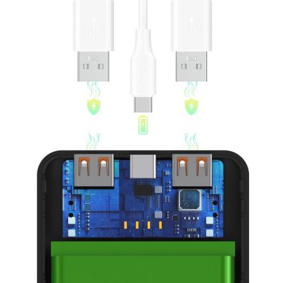 8. Powerbank Wozinsky Wpower WPBBK-3 10000 mAh 10W 2x USB-A 2A - weiß