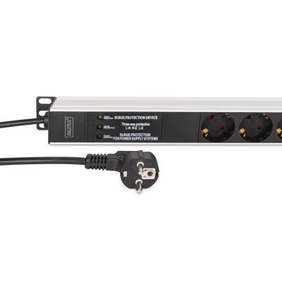 2. Digitus DN-95438 PDU 9-fach Steckdose 1HE Schwarz, Silber