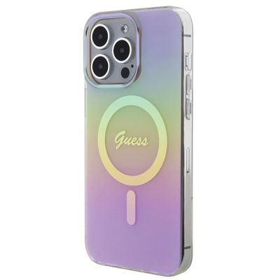 2. Guess IML Iridescent MagSafe Hülle für iPhone 15 Pro – Rosa
