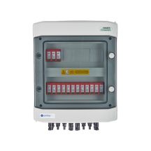 Hermetische IP65 EMITER DC-Anschlussverteileranlage mit Dehn 1000V Typ 2 DC-Überspannungsableiter, 5x PV-String, 5x MPPT