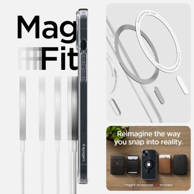 9. Spigen Ultra Hybrid Mag Case mit MagSafe für iPhone 14 Plus – Transparent und Schwarz