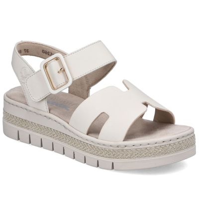 Beige Keilsandalen für Damen Rieker V4952-60