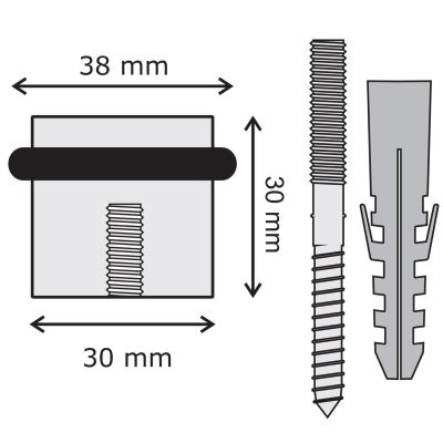 5. Türstopper 30/30 mm aus Edelstahl KOWALSKI