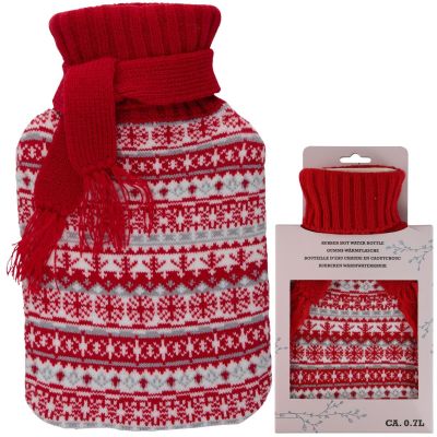 ALPINA NORDIC 0,7L GUMMI-WÄRMWASSERFLASCHE IM ETUI