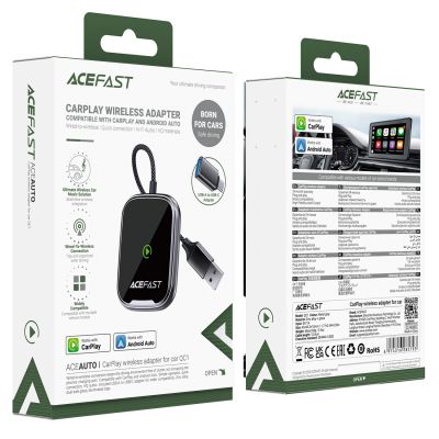 4. Acefast QC1 Kabelloser Kfz-Adapter – Grau