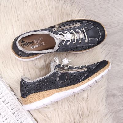 4. Damen-Sportschuhe Rieker N42P6-14, marineblau, mit Lochmuster