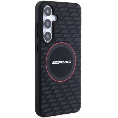 4. AMG Silikon Carbon Pattern MagSafe Hülle für Samsung Galaxy S24 - Schwarz