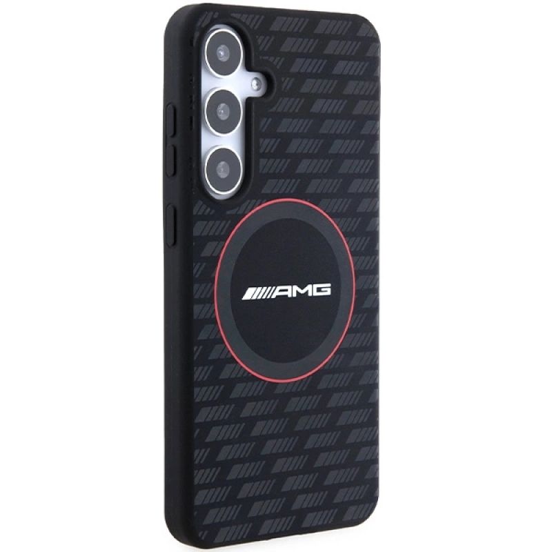 4. AMG Silikon Carbon Pattern MagSafe Hülle für Samsung Galaxy S24 - Schwarz