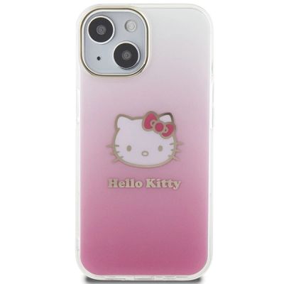3. Hello Kitty IML Gradient Electrop Kitty Head Hülle für iPhone 15 – Rosa