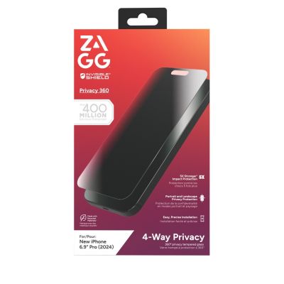 4. ZAGG InvisibleShield Glass Elite Privacy 360 - Sichtschutzglas für iPhone 16 Pro Max (4-seitig)