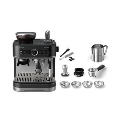 17. Philips PSA3218/10 Kaffeemaschine Barista Brew, 15 bar Pumpendruck, integrierter Milchaufschäumer, halbautomatisch, 1350 W, Schwarz