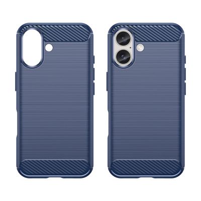 2. Carbon Case Silikonhülle für iPhone 16 Plus – blau