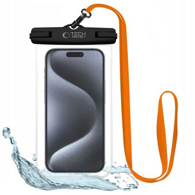 Tech-Protect Waterproof Case UWC7 wasserdichte Abdeckung für Geräte bis 6,9 Zoll – Schwarz und Orange