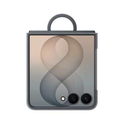4. EF-EF776CBE Samsung Silikon-Magnethülle mit Ring für Galaxy Z Flip 8 Schwarz