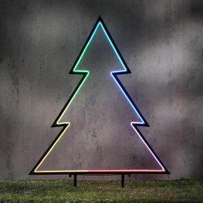 6. Neon-Weihnachtsbaum mit 150 RGB-LEDs, Fernbedienung, 32 Funktionen, Timer, 53 x 75 cm, LUCA