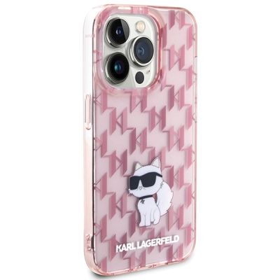 4. Karl Lagerfeld Monogram Choupette iPhone 15 Pro Hülle – Rosa