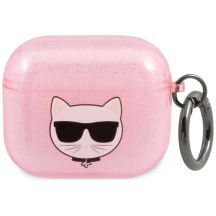 Karl Lagerfeld Glitter Choupette Case für AirPods 3 – Rosa