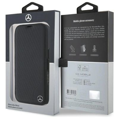 8. Mercedes-Leder-Holzimitat-Hülle für iPhone 16 – Schwarz