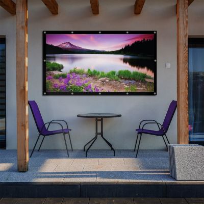 10. MACLEAN Projektionsleinwand, 84", 177 x 99 cm, 25 mm Rand, 16:9, Spannhaken MC-980