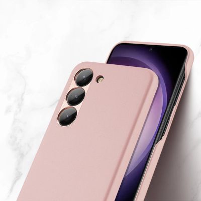 6. Dux Ducis Grit Hülle für Samsung Galaxy S23+ elegante Hülle aus Kunstleder rosa