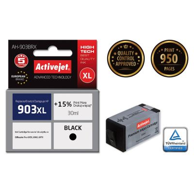 2. Activejet AH-903BRX Tinte (ersetzt HP 903XL T6M15AE; Premium; 30 ml; Schwarz)