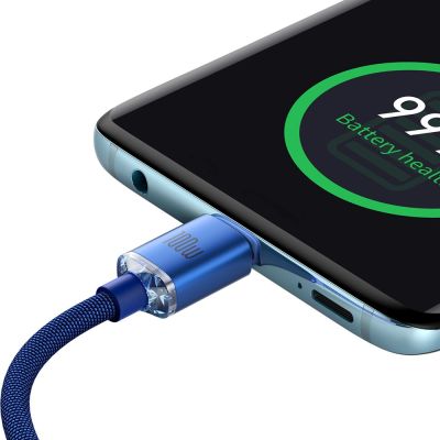 4. Baseus CAJY000703 USB-C – USB-C PD-Kabel 100 W 480 Mbit/s 2 m – blau