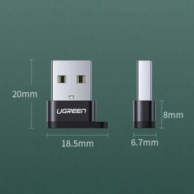 12. Ugreen US280 50568 USB-C 3.1 (weiblich) / USB-A 2.0 (männlich) Adapter – schwarz