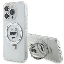 Karl Lagerfeld KLHMP15LHMRSCHH iPhone 15 Pro 6,1" weiß/weiß Hardcase Ring Stand Choupette Head MagSafe
