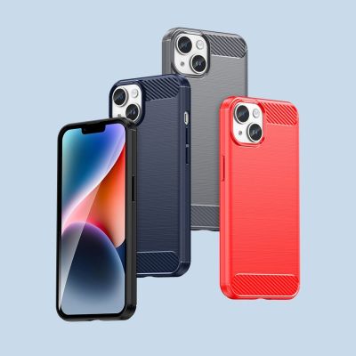 12. Carbon Case für iPhone 14 Plus flexible Gel-Rückseite schwarz