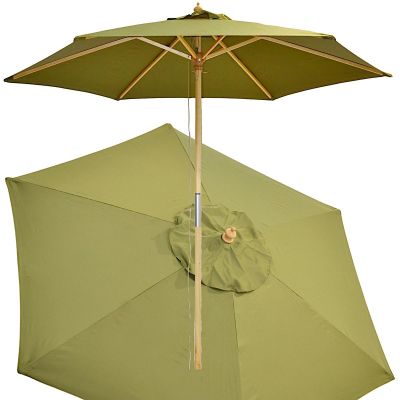 15. Gartenschirm aus Holz, 250 cm, faltbar, grün