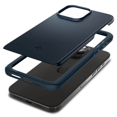 Spigen Thin Fit Hülle für iPhone 15 Pro Max – schwarzes Metall