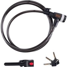 Fahrradschloss mit Kabelschloss 10x1800mm mit Griff Black+Decker