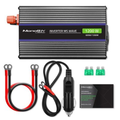 13. QOLTEC Spannungswandler Monolith 1200 MS Welle | 12 V auf 230 V | 600/1200 W | USB