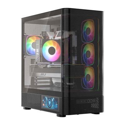 12. MODECOM VOLCANO AQ 400 ARGB MIDI SCHWARZES GEHÄUSE