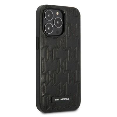 4. Karl Lagerfeld KLHCP13LMNMP1K iPhone 13 Pro / 13 6,1 "Hardcase schwarz / schwarzes Monogramm-Plakette