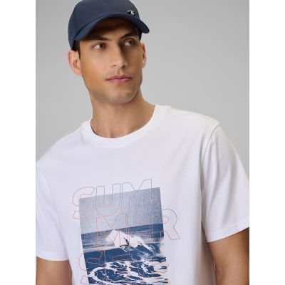 3. Herren-T-Shirt mit Aufdruck, regulär, Größe 4F 4FWSS26TTSHM2783-10S