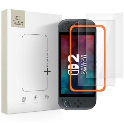 Tech-Protect Easy Set+ 2er-Pack Panzerglas für Nintendo Switch 2 - transparent