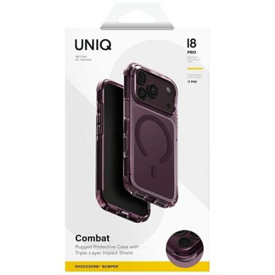 9. Uniq Combat Magclick Ladehülle für iPhone 18 Pro / 17 Pro – bordeauxrot