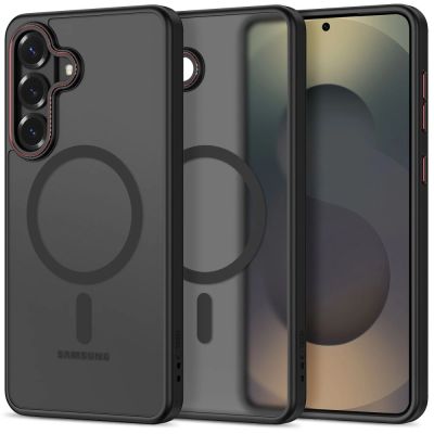 Tech-Protect MagCam MagSafe Hülle für Samsung Galaxy S26+ - Schwarz und Rot